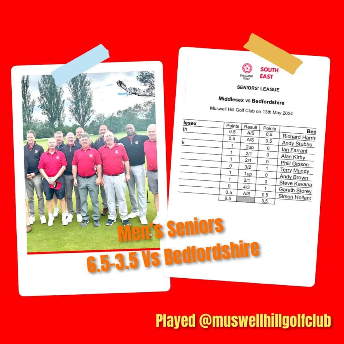 Senior Men start season with a 6.5 – 3.5 WIN.